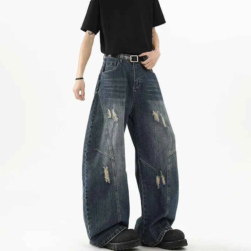 Korean Style High Street Ripped Loose Jeans