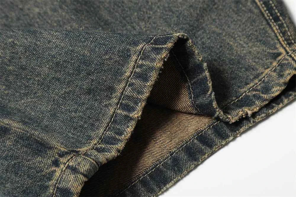 Y2K Streetwear Distressed Wide Leg Denim Jeans