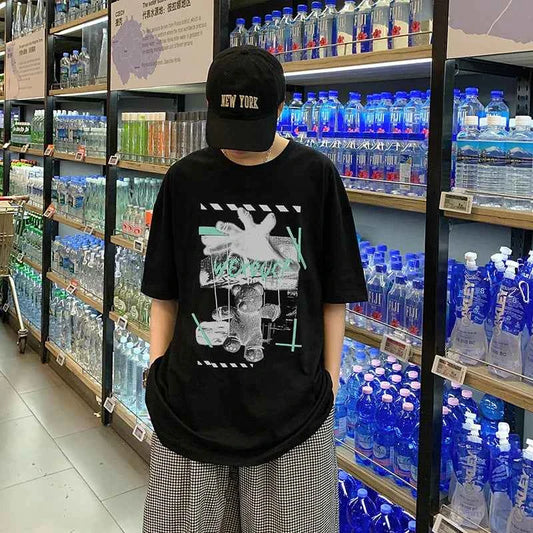 Y2K Stylish Bear Print Loose Fit T-Shirt
