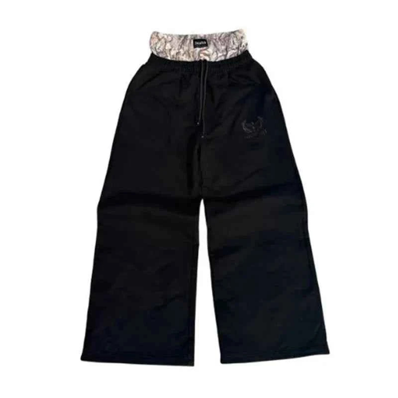 Double Waist Lace-Up Sports Sweatpants