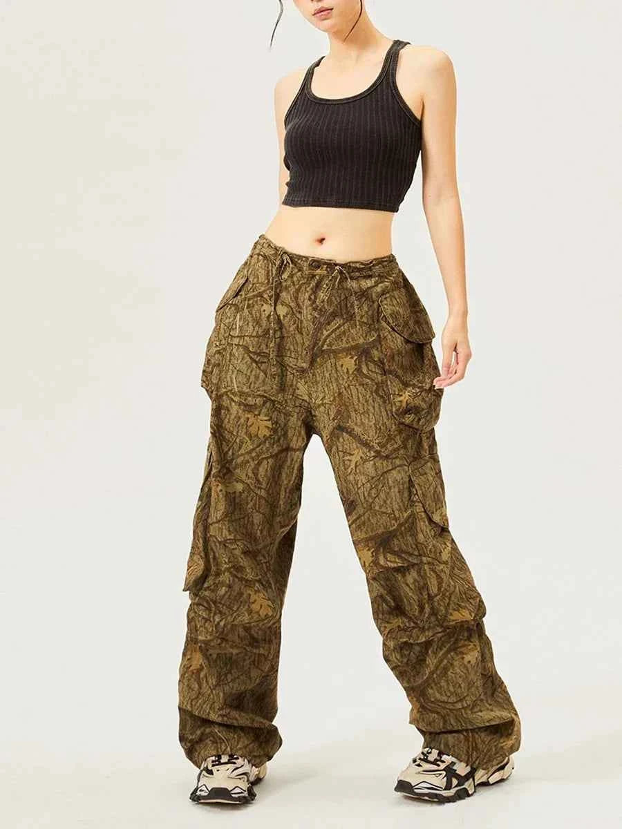 Twotwinstyle Hit Color Loose Spliced Jeans
