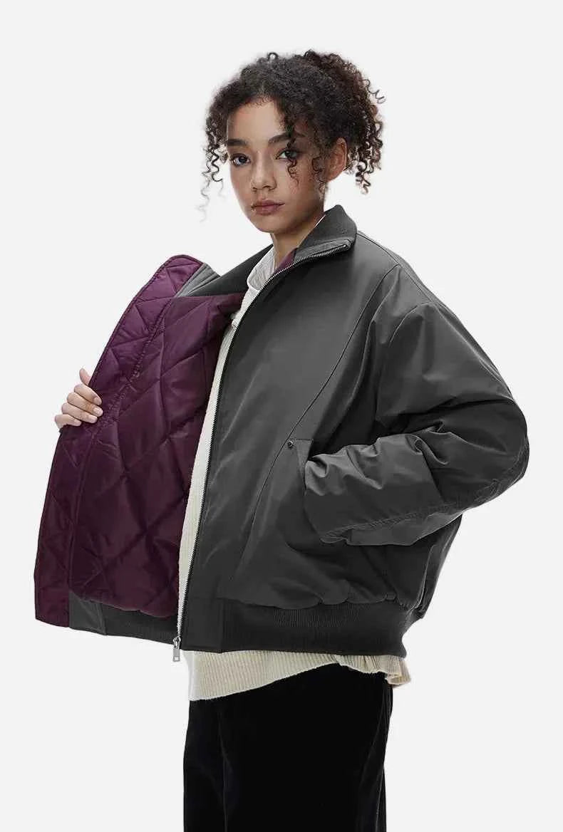 Cleanfit Deconstructed Stand Collar Bomber Jacket
