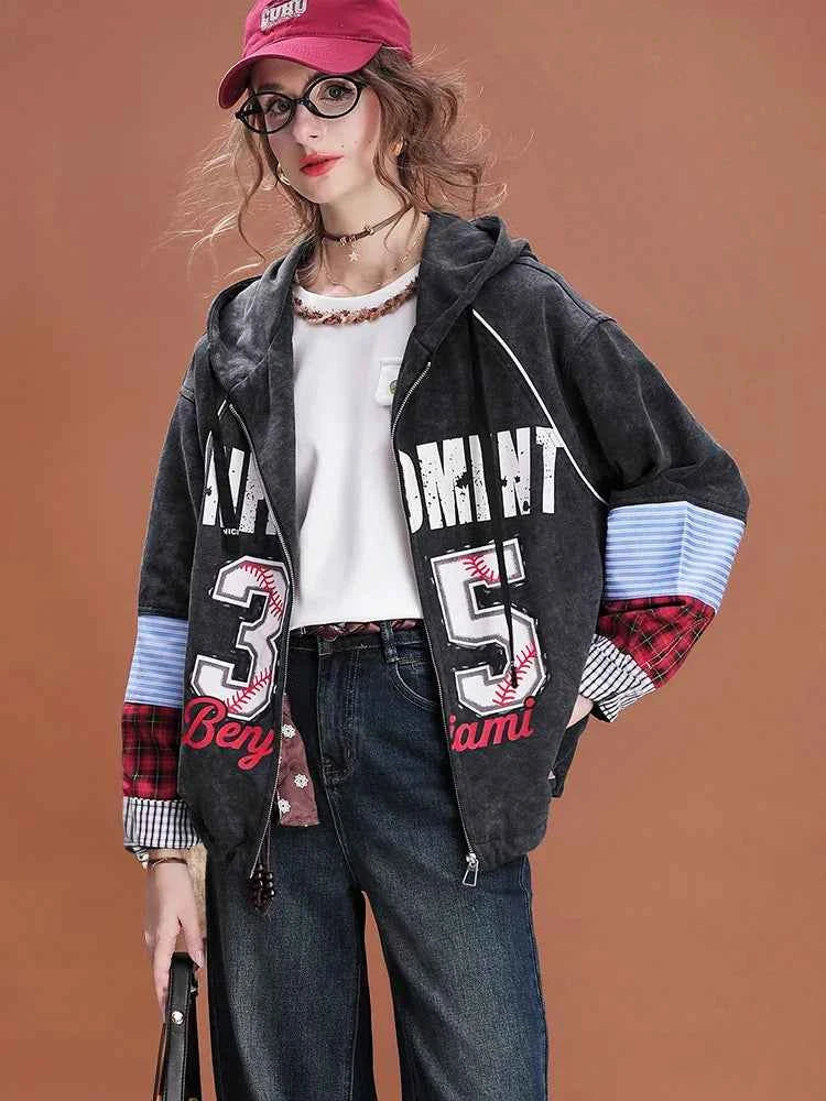 Y2K Cozy Patchwork Loose Fit Sweatshirt