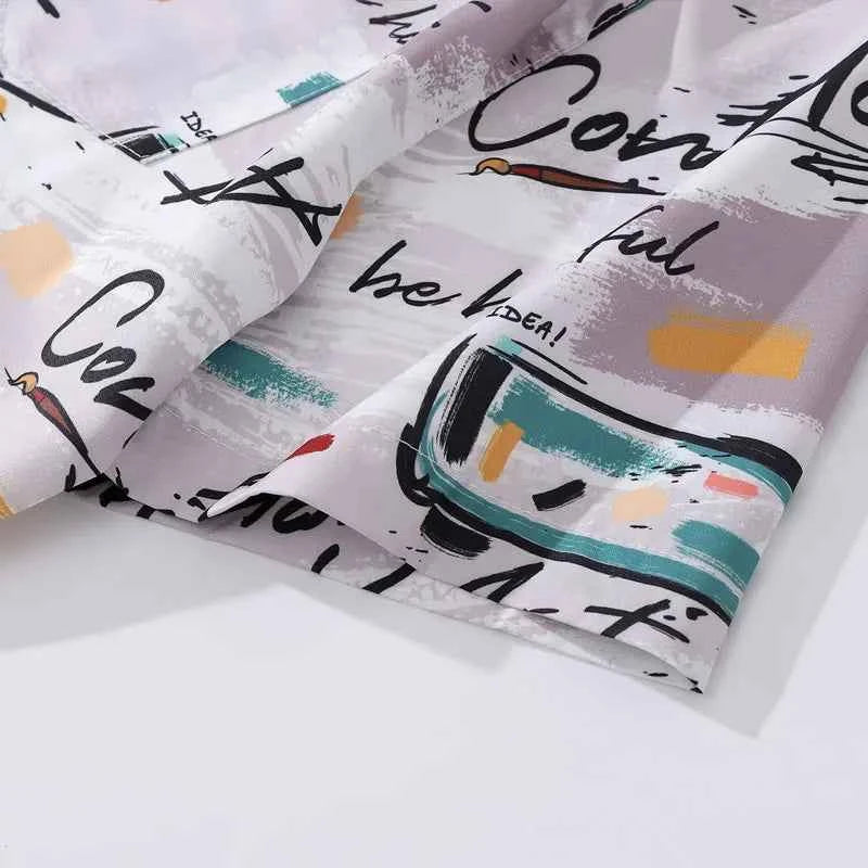 Unique Graffiti Flexible Short Sleeve Beach Shirt