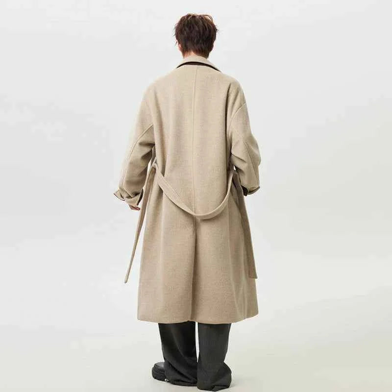 Korean Style Simple Solid Color Woolen Coat