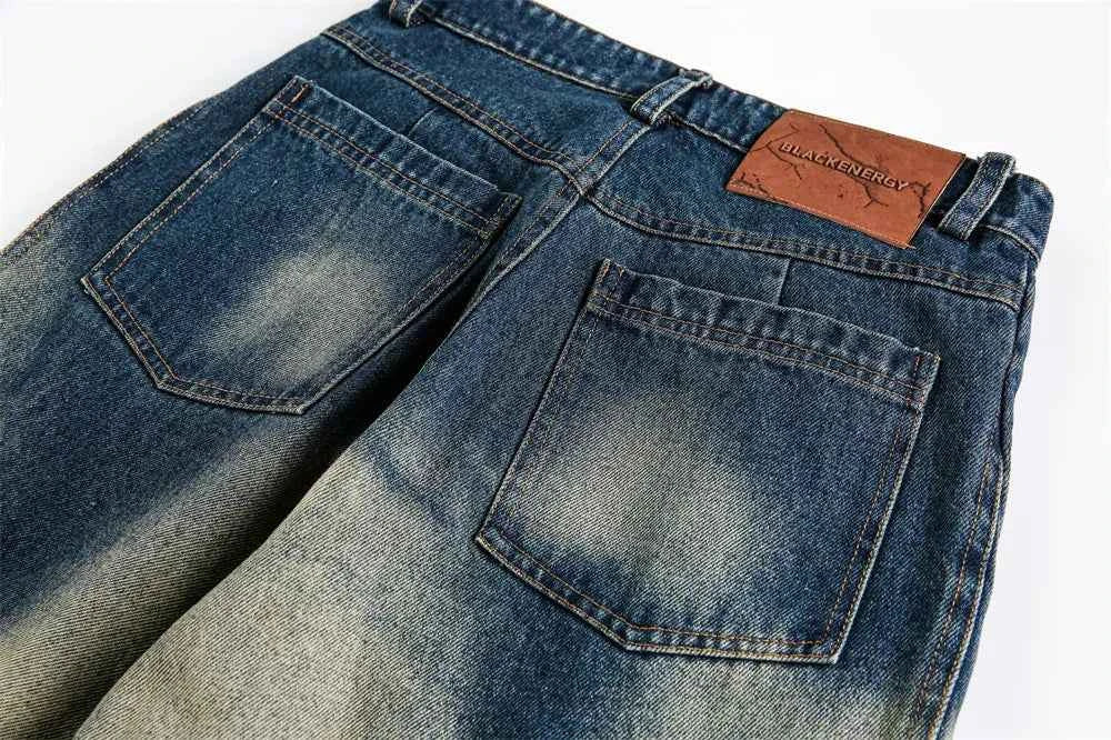 Streetwear Bold Gradient Dyed Wide Leg Jeans