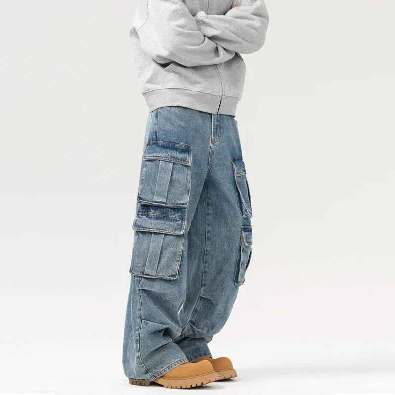 Y2K Trendy Effortless Baggy Cargo Tooling Jeans