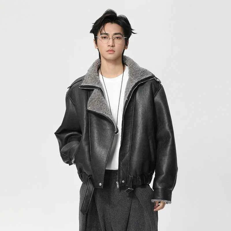 Effortless Warm Fleece Lined Leather Jacket