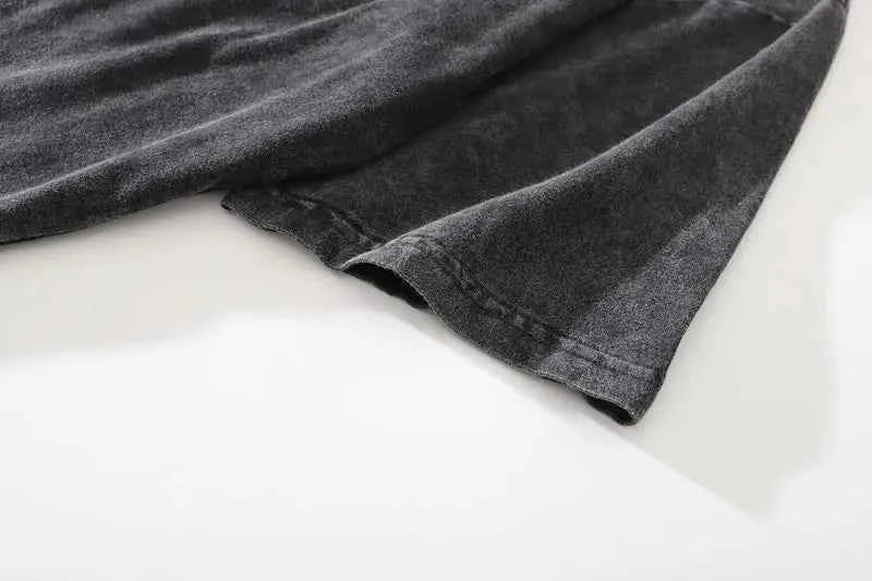 Warm Skeleton Print Washed Oversized Gothic T-Shirt