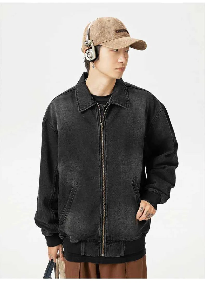 Fashionable Retro Stylish Zipper Splice Jacket
