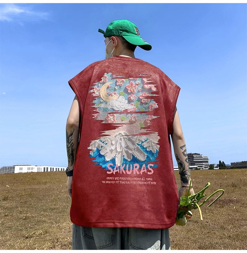 SAKURAS Colorful Scenery Painting T-Shirt