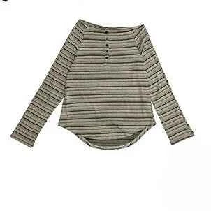 Women Streetwear Vintage Striped Slash Neck Grunge T-Shirt