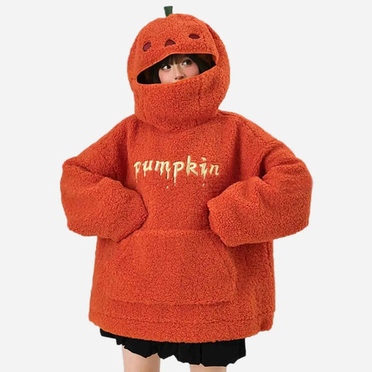 Halloween Orange Pumpkin Shaped Hoodie