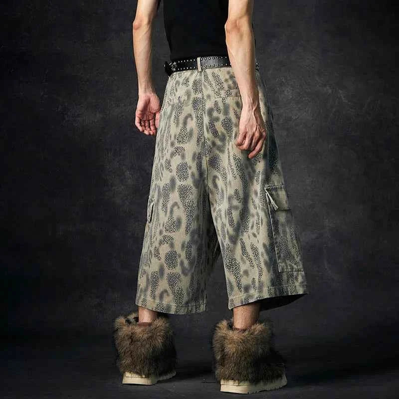 High Quality Leopard Print Cropped Jorts