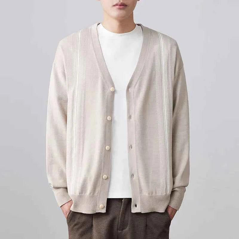 Retro Korean Style Patchwork Long Sleeve Cardigan