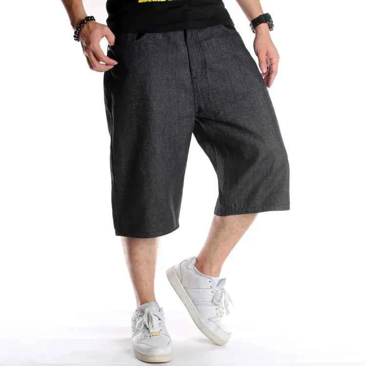 Effortless Chic Black Streeywear Denim Shorts