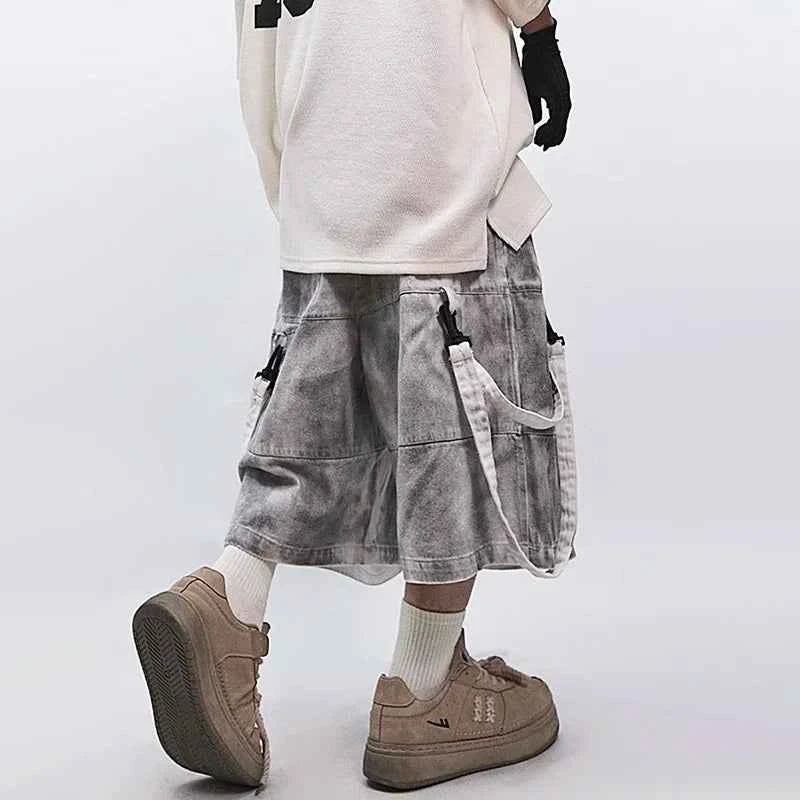 Stylish Distressed Chill Fit Cropped Denim Jorts