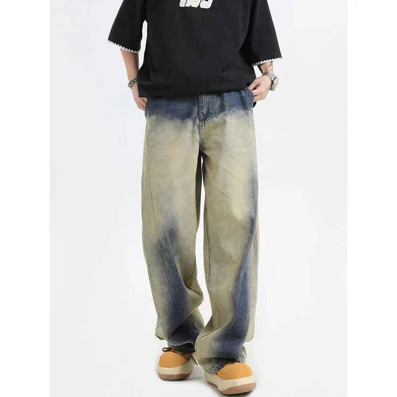 Retro Color Loose Boy Friend Wide Leg Jeans