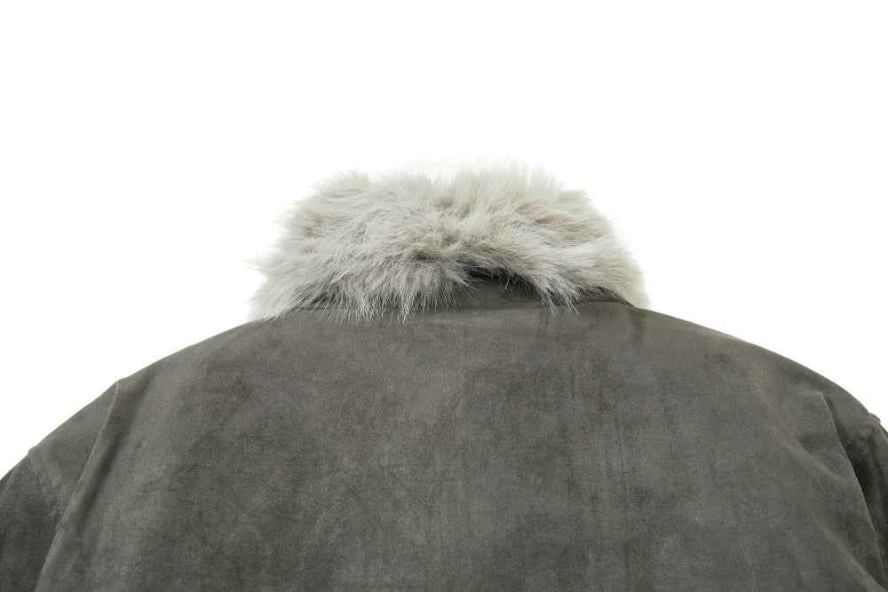 Breathable Single Breasted Faux Fur Jacket