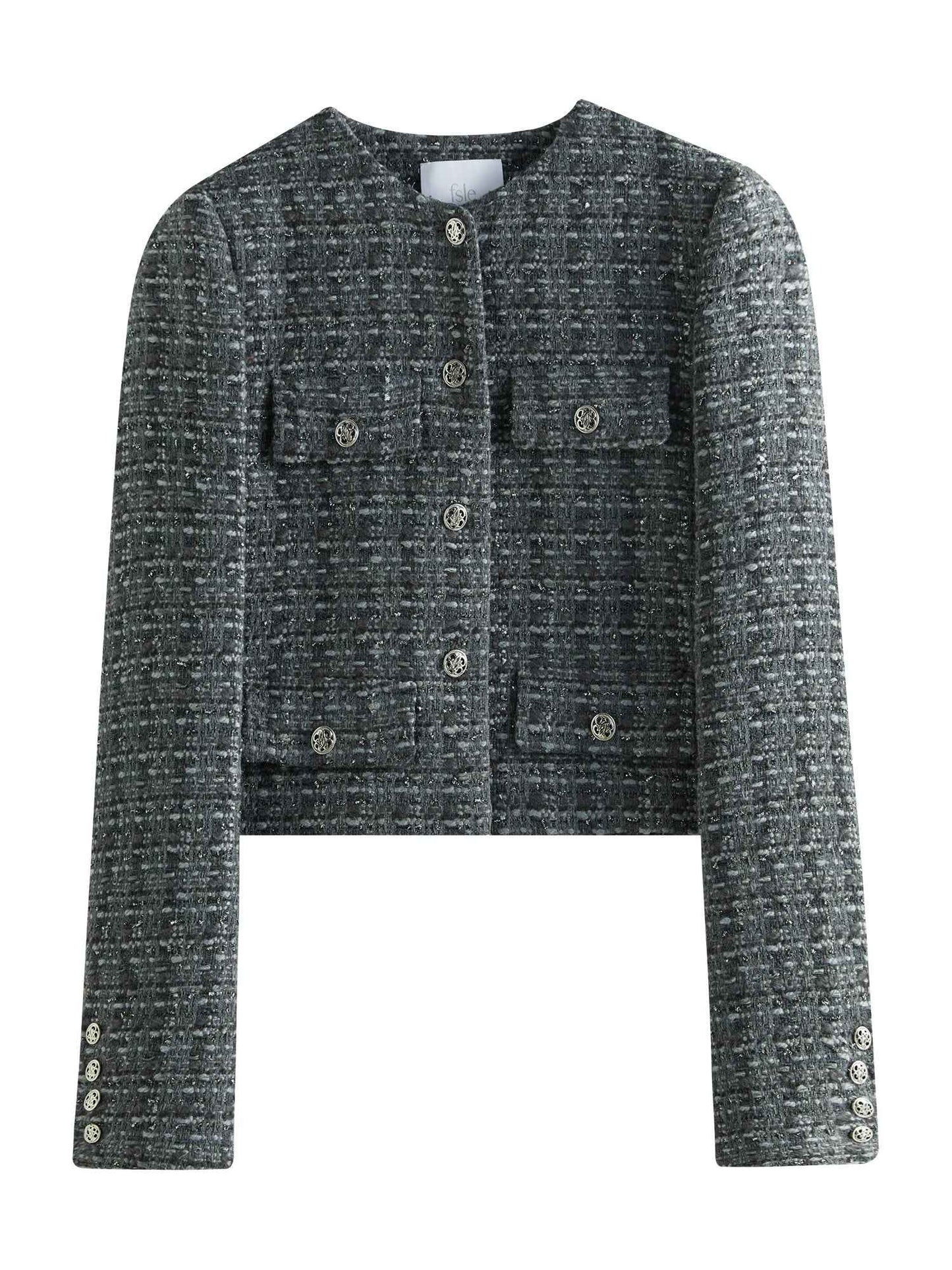 Women Elegant Gray Floral Gauze Cardigan