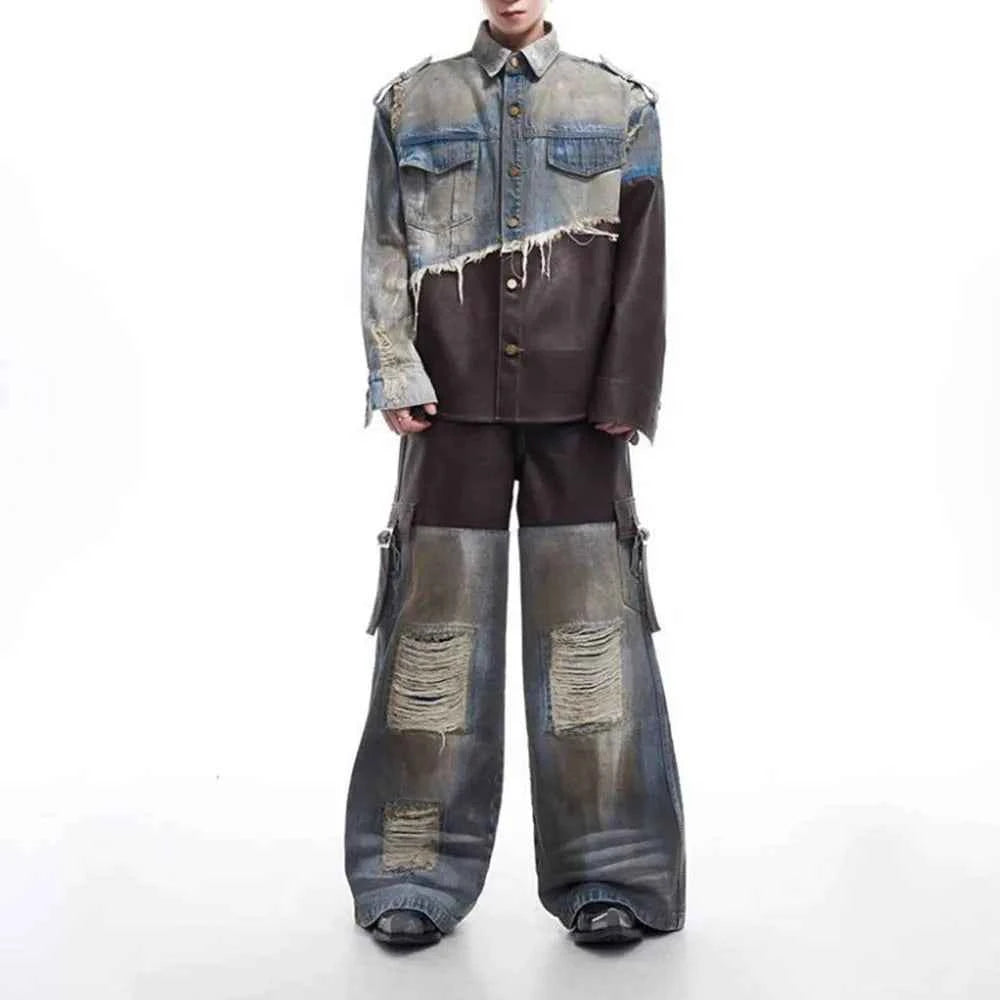 Versatile Patchwork Denim & Leather Jacket