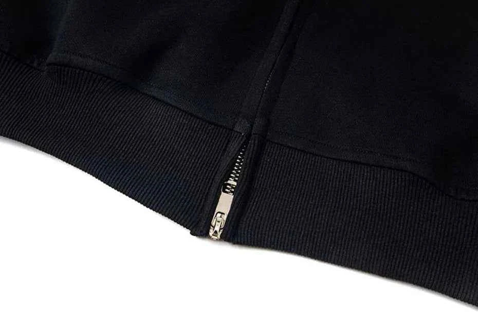 Y2K Rivet Patchwork Casual Loose Hooded Sweatshirt