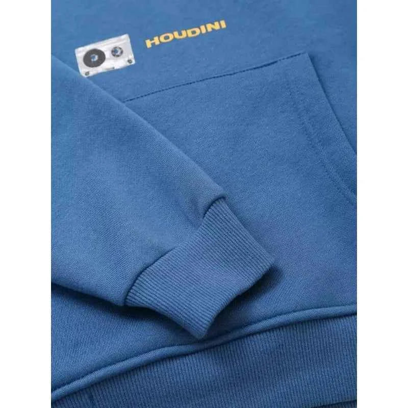 Blue Letter Print Loose Fit Hoodie