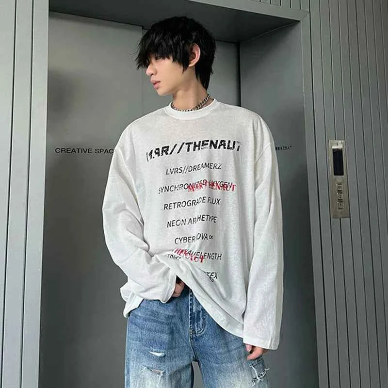 Statement Piece Round Collar Long T-Shirt