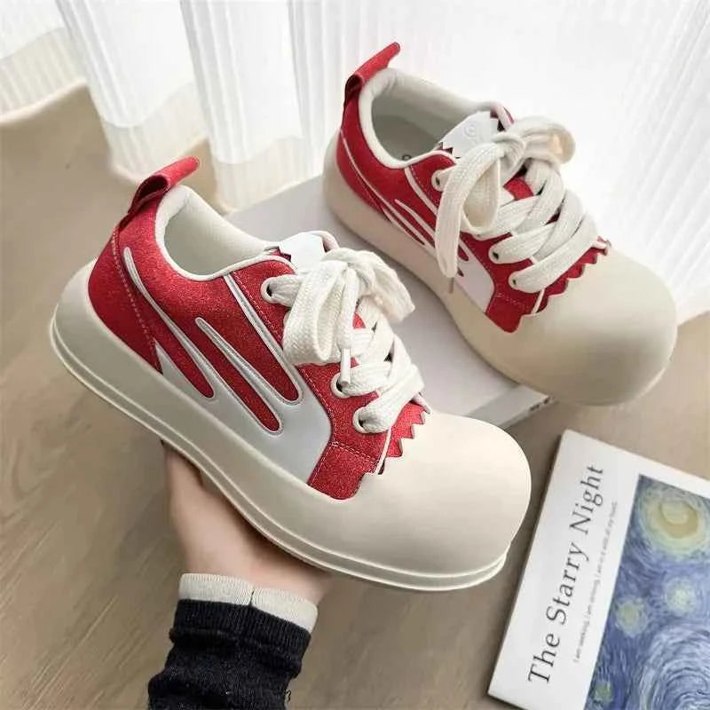 Chunky Heel Mixed Color Sneaker