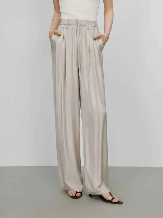 Premium Acetate Wide Leg Summer Pants