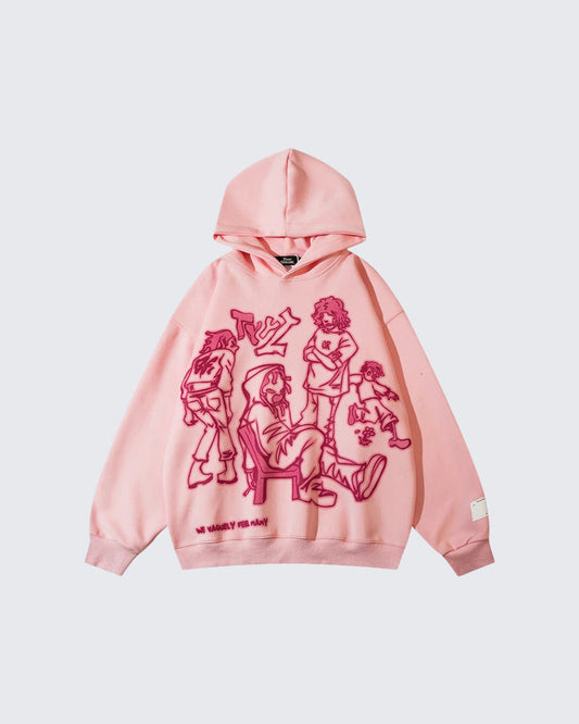 We V Cartoon Sketch Hoodie