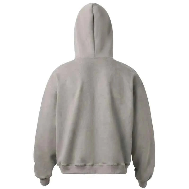 Breathable Suede Multi Zipper Hooded Sweatshirt