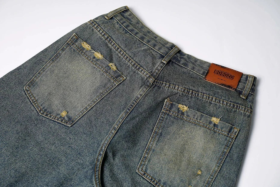 Vintage Loose Distressed Denim Shorts