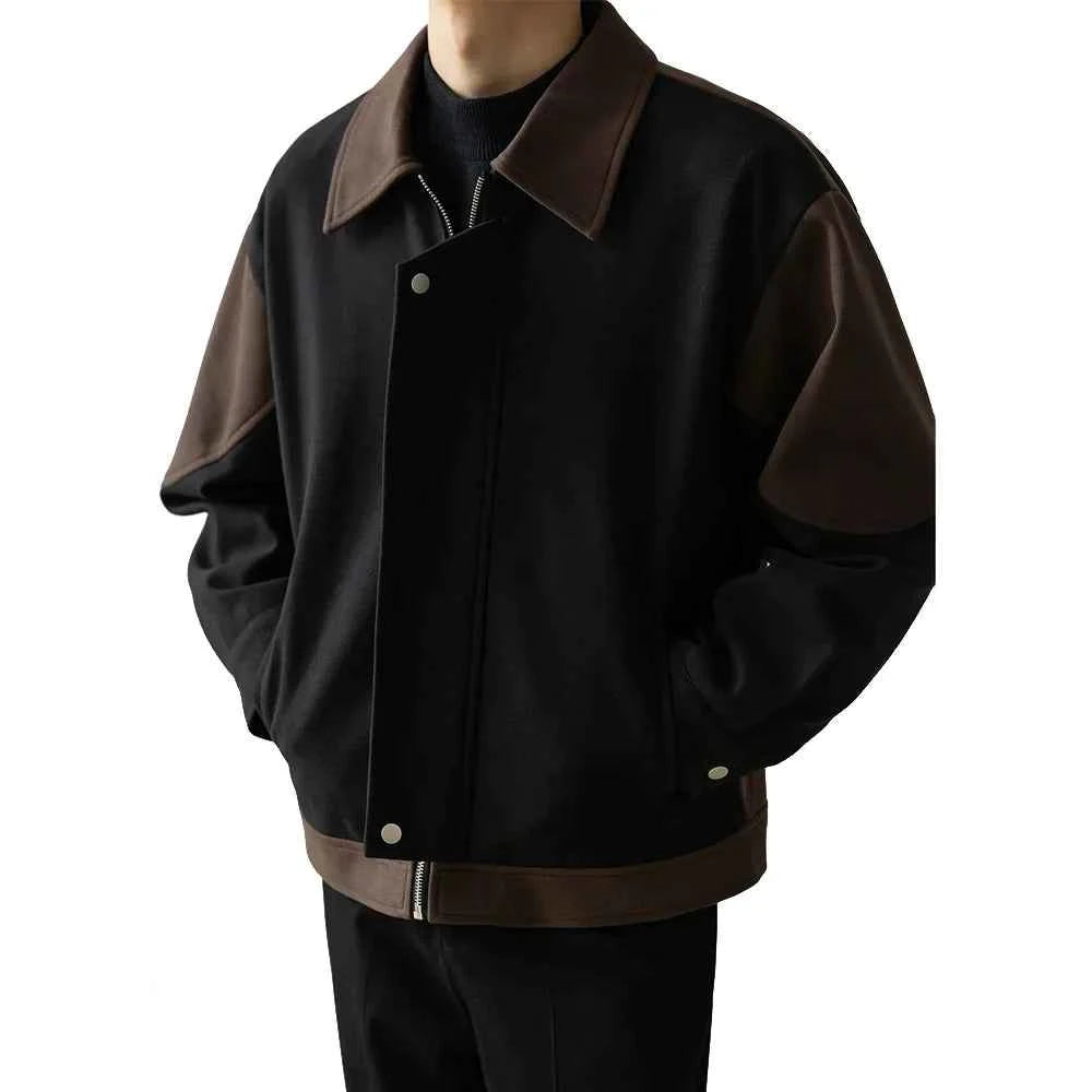 Casual Loose Vintage Patchwork Korean Style Jacket