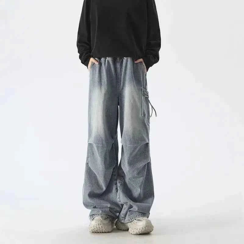 Men's Retro Loose Fit Wide Leg Jeans