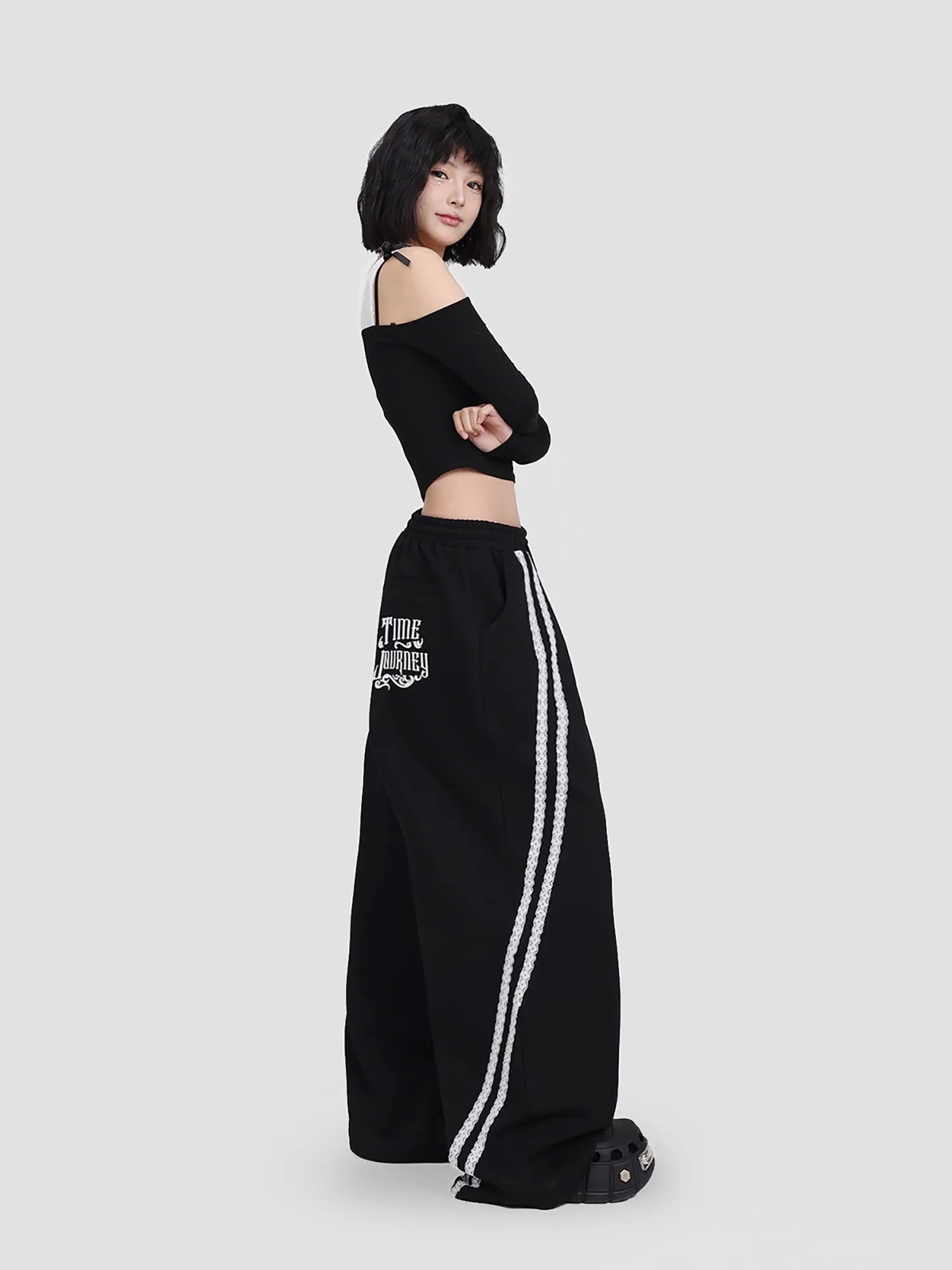 Spicy Black Lace Jazz Leisure Pants - Luxuryurbanwear
