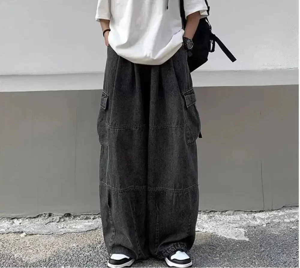 Y2K versatile Casual Wide Leg Cargo Jeans - Luxuryurbanwear