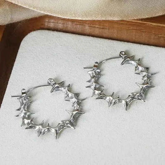 Vintage Punk Thorn Spike Stud Earrings