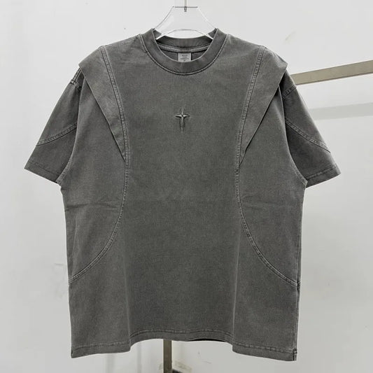 Patchwork Embroidery Unisex Oversized T-shirt