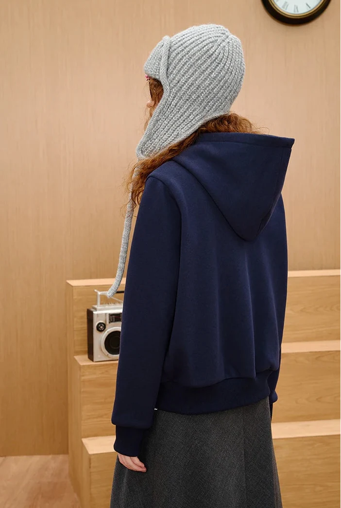 Fashionable Embroidered College Style Hooded Sweatshirt - Luxuryurbanwear