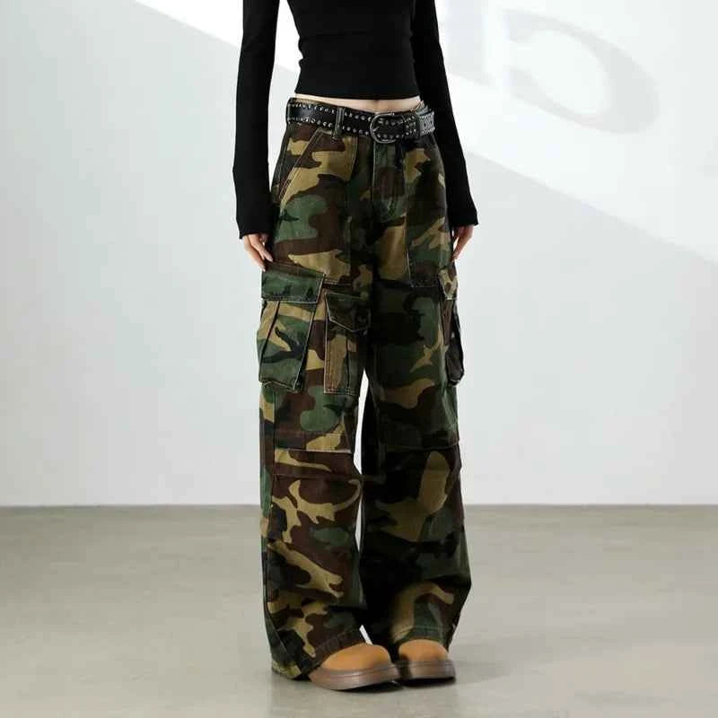 Cleanfit Draped Camouflage Cargo Pants