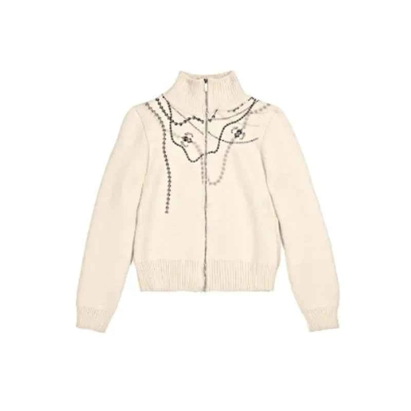 Women Cozy Knit Zip-Up Casual Sweater