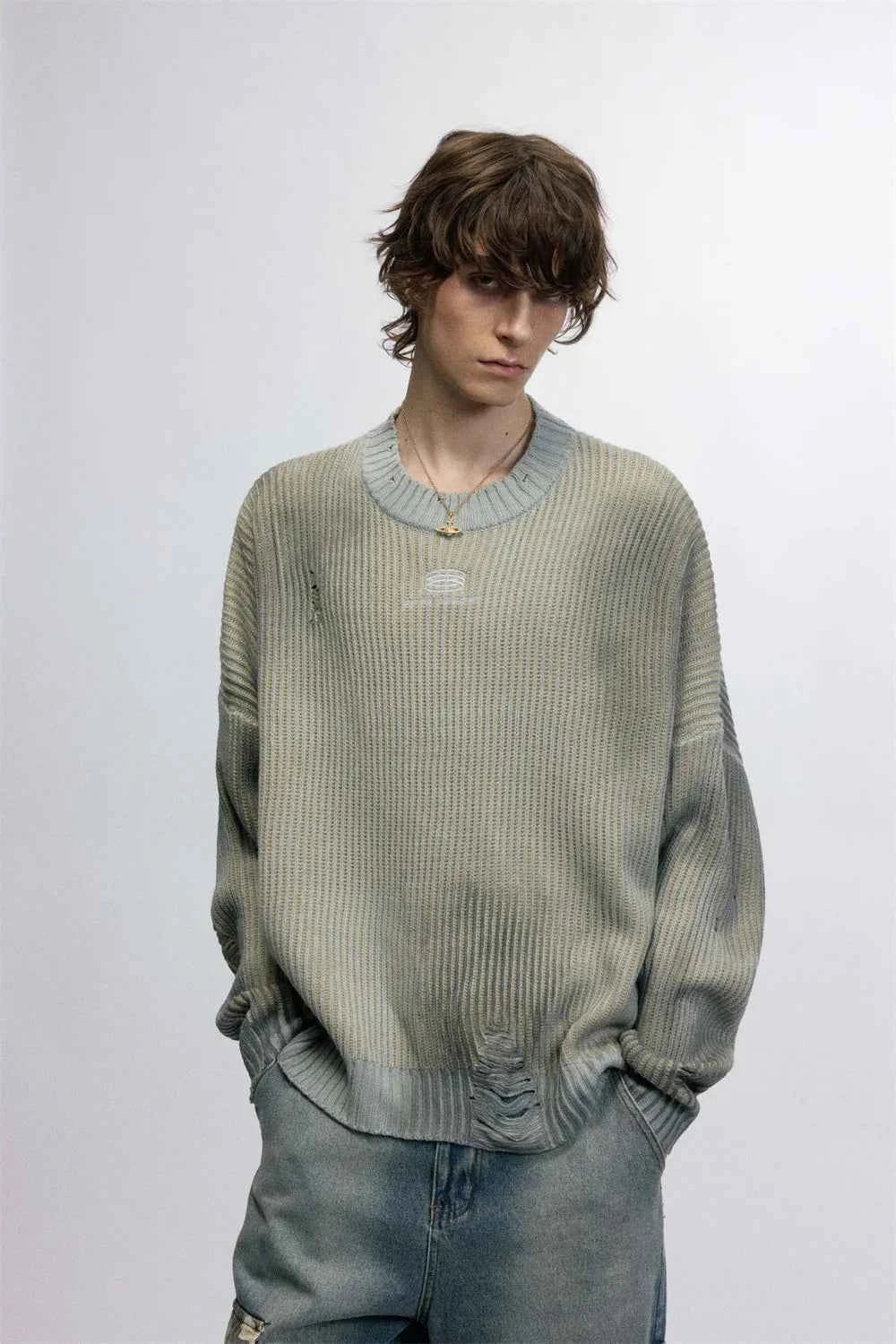 Trendy Hip Hop High Street Ripped Sweater
