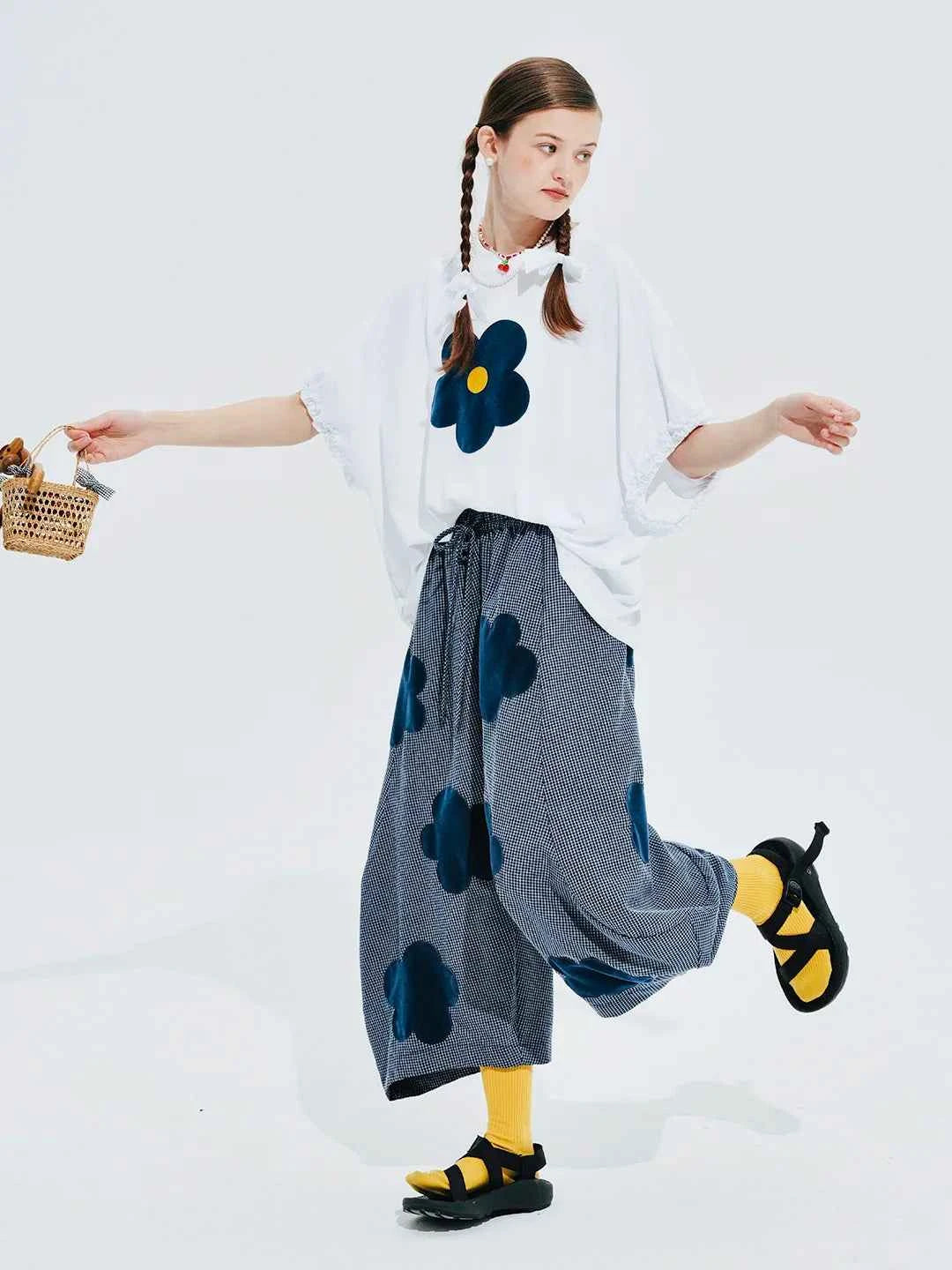 Y2K Floral Patch Loose Fit Summer T-Shirt