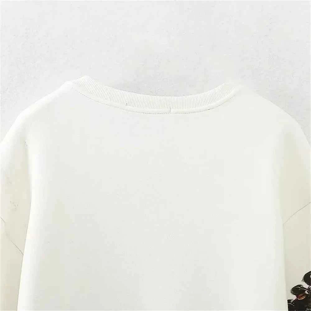 Versatile Casual Winter Girl Pattern Sweatshirt