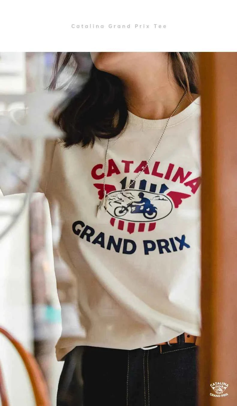 Vintage Letters Printed Cotton Casual T-Shirt