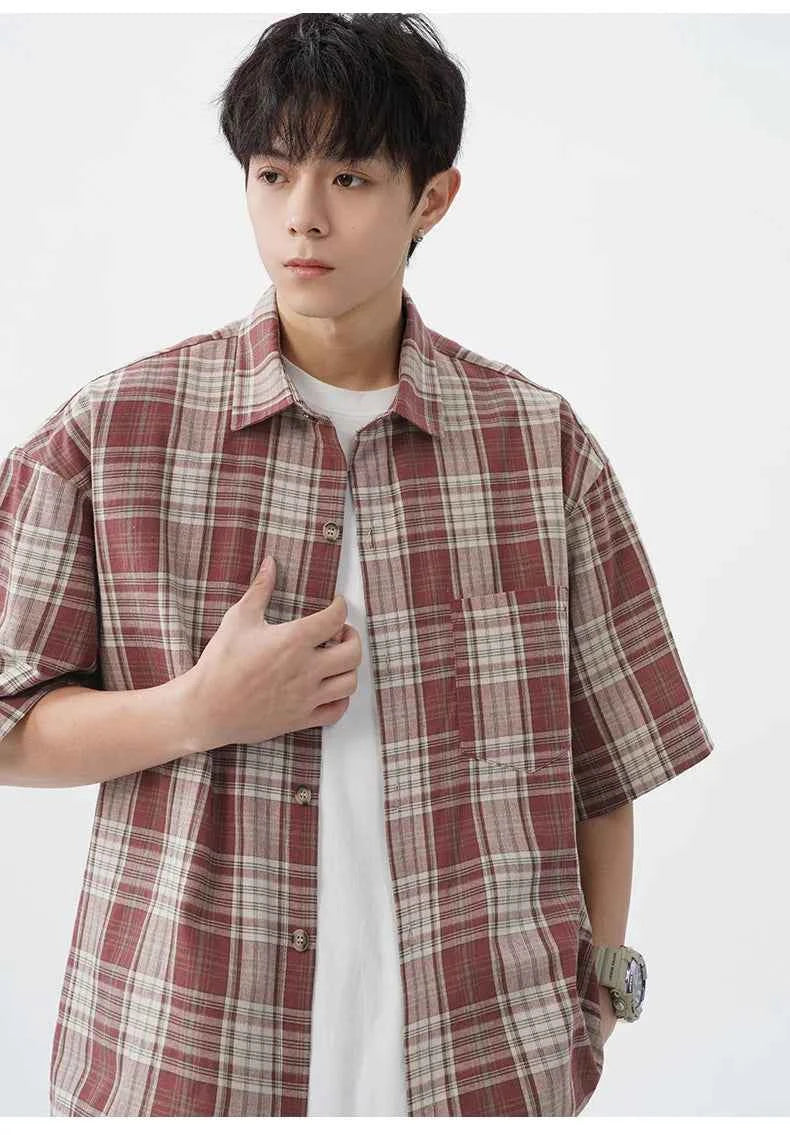 Men's Plaid Short Sleeve Summer Shirt