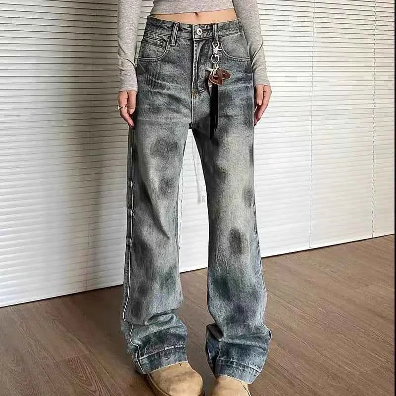 Streetwear Stylish Retro Vintage Straight Leg Jeans
