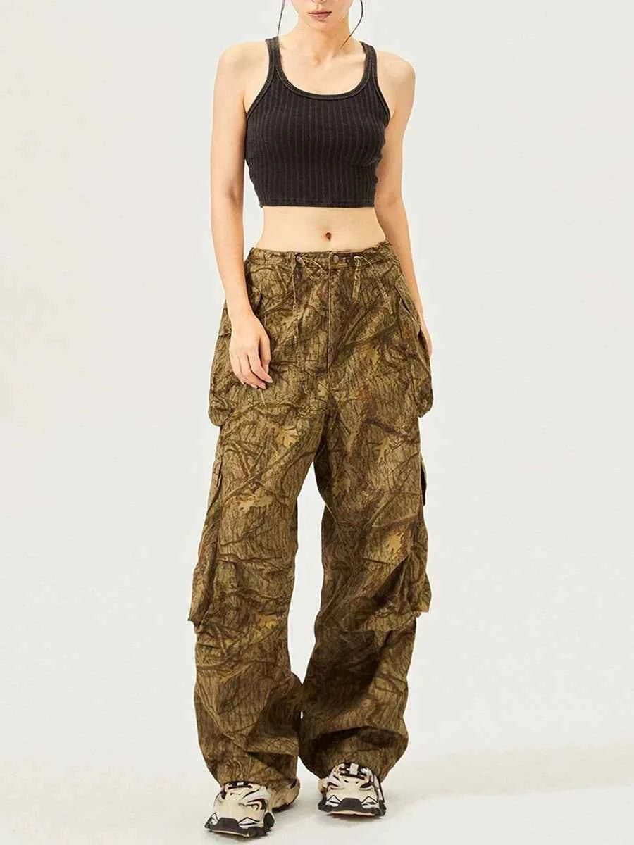 Twotwinstyle Hit Color Loose Spliced Jeans