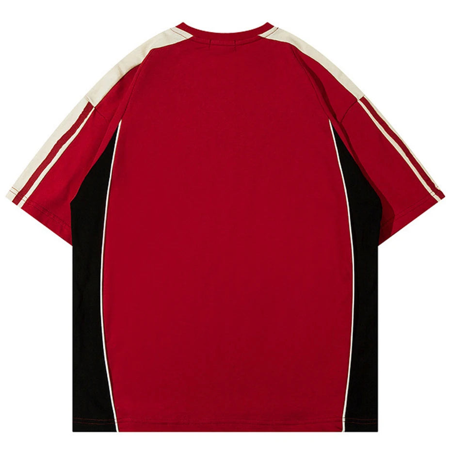 Patchwork Oversized Streetwear T-shirts